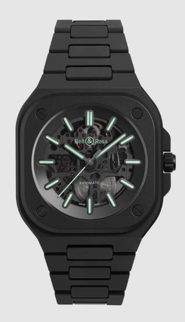 Review Bell and Ross BR 05 Replica Watch BR 05 SKELETON BLACK LUM CERAMIC BR05A-BLM-SKCE/SCE